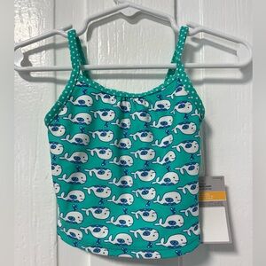 NWT Carters Baby girl whale tankini top size 12 months